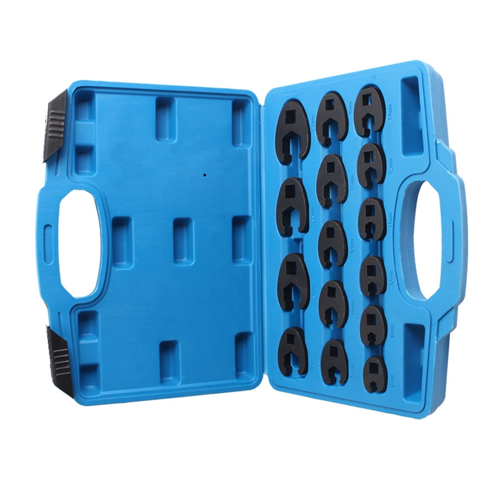 Open End Crowfoot Flared Nut Wrench Collection with Storage Case for