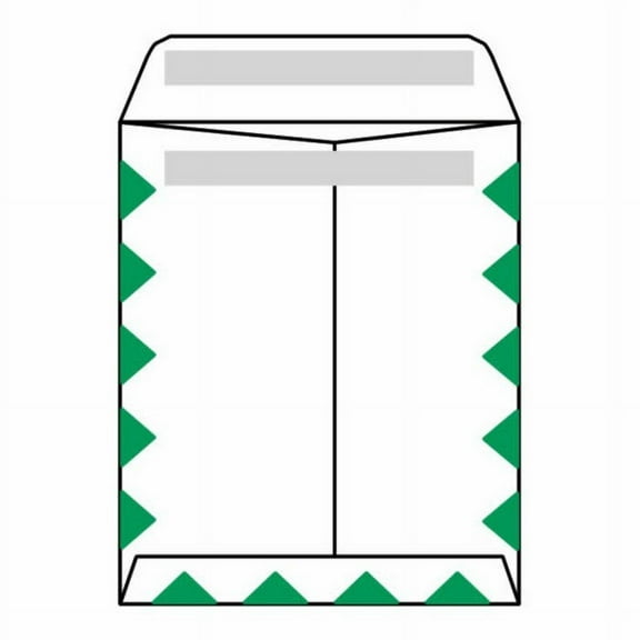 Open End First Class Catalog Envelopes, 9-1/2" x 12-1/2", 28#, Green Diamond Border, "First Class Mail" on Face, Pres-Stik Seal (Box o