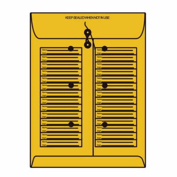 Open End Interdepartmental Mail Catalog Envelopes, 10" x 13", 28#, String & Button Closure, Tan / Brown Kraft, Black Imprint on Two Sides (Box