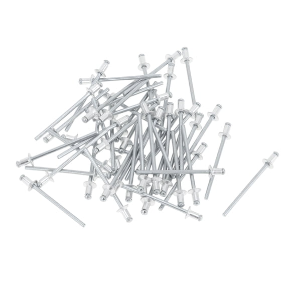 Open End Large Flange Blind Rivets 3mm Grip Diameter 4mm Grip Length 6mm Flange Diameter Aluminum Alloy Iron Silver Tone