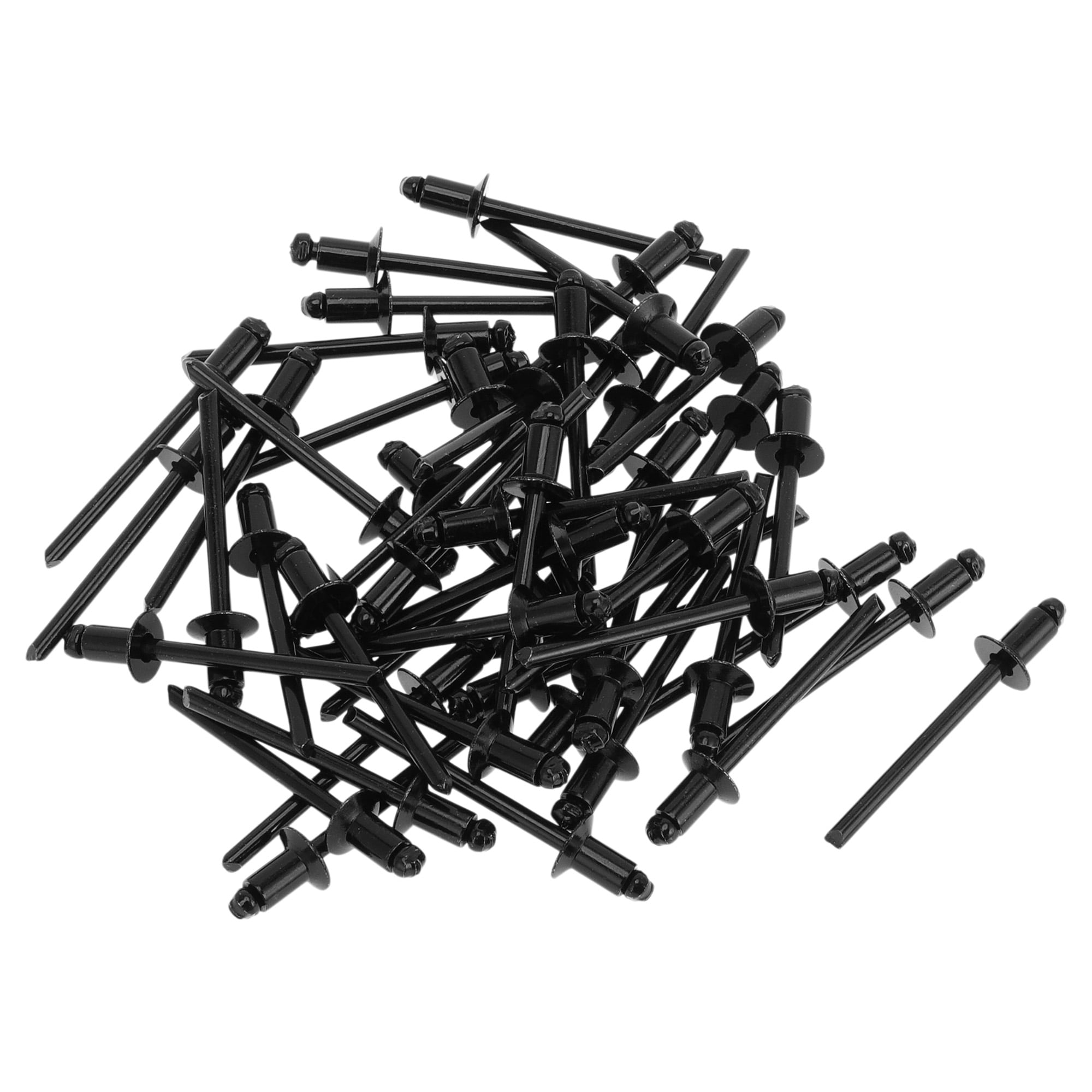 Open End Large Flange Blind Rivets Black 50 Pcs 4.8mm Grip Diameter 8mm ...