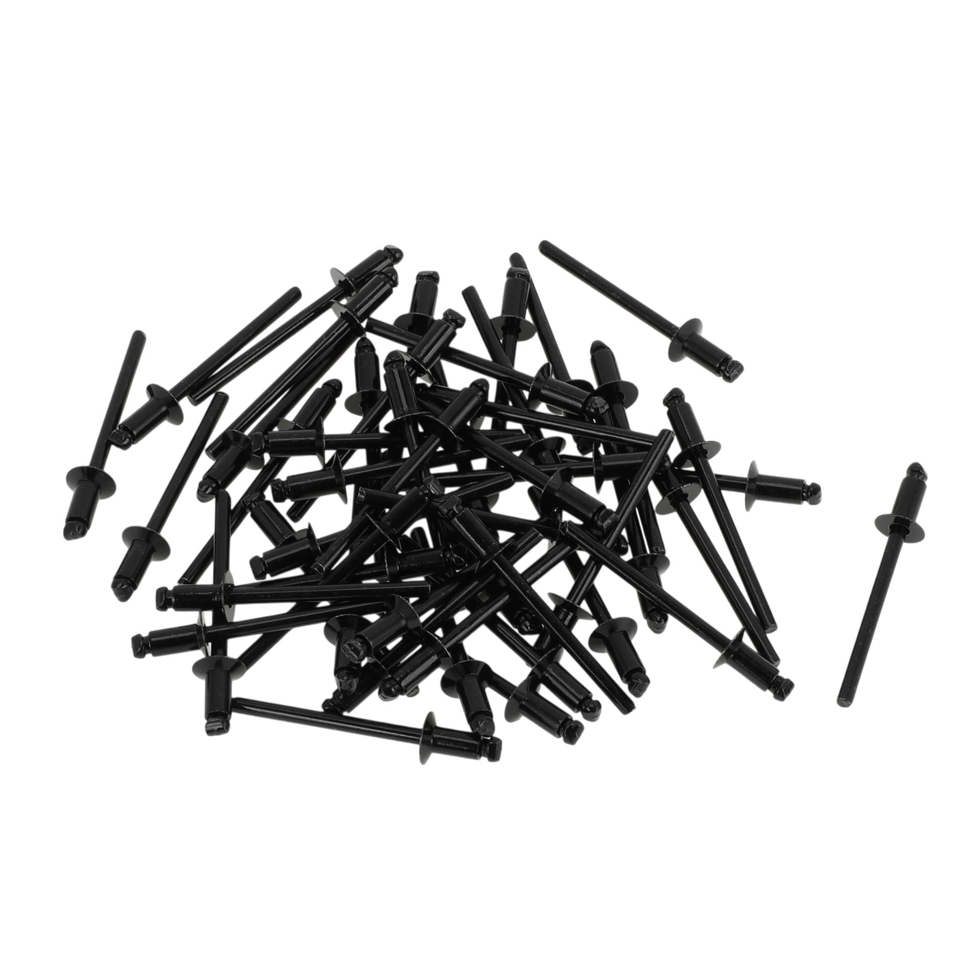 Open End Large Flange Blind Rivets Black 50 Pcs 4mm Grip Diameter 8mm ...