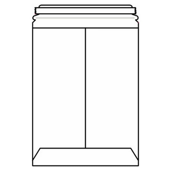 Open End No Bend Mailer Envelopes, 11" x 13-1/2", .028#, 100% Recycled Board, Pressure Sensitive Seal (Box of 100)