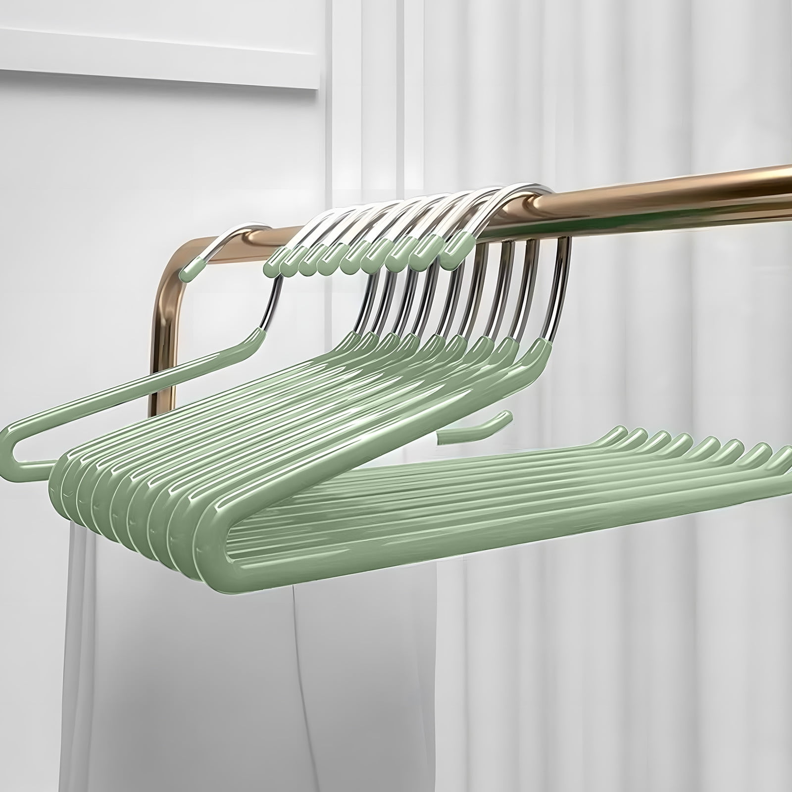 Open Ended Pants Hangers, Heavy Duty Non Slip for Closet, Space Saving Trouser Hangers, Non Marking Contoured Hangers, Metal Pant Hanger for Jeans, Trouser, Leggings, Slacks, Underwear