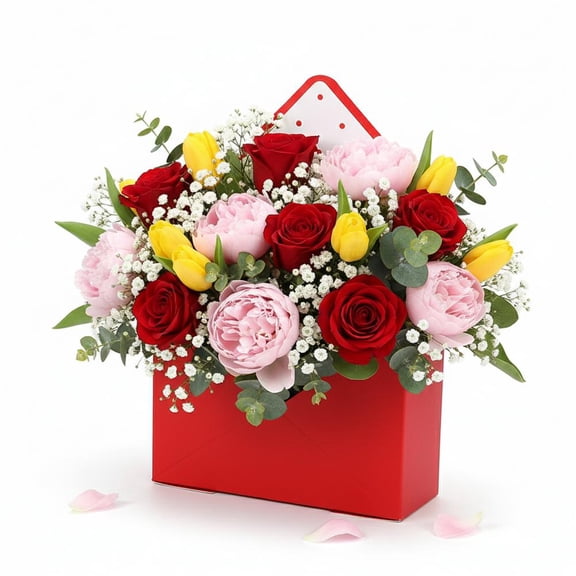 Open Envelope Shape Floral Box, Easy to Carry and Store, Display Flowers Clearly, Great for Proposals, Showers, and Thanksgiving
