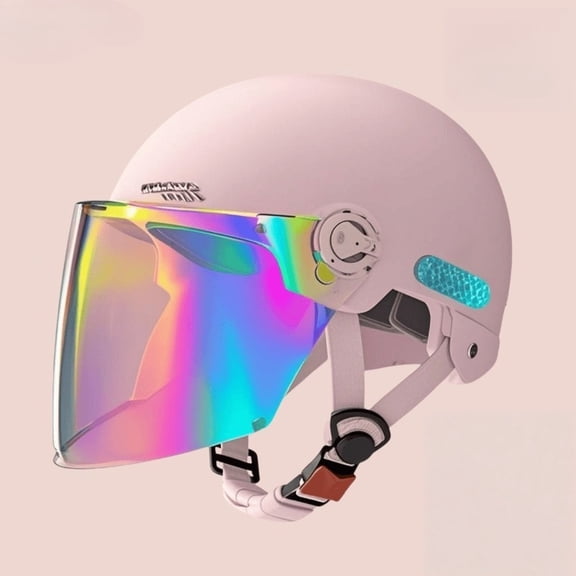 Open Face Adult Scooter & Bike Helmet, Lightweight Breathable Safety Helmet with Adjustable UV Protection Visor for Electric Bicycle, Skateboard, Commuter Riding