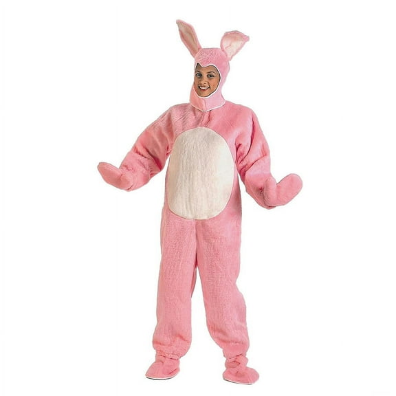Open Face Easter Bunny - Rabbit - Pink - Costume Mascot - Adult - Medium
