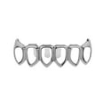 thumbnail image 1 of Open Face Fang Grillz Silver Tone Six Tooth Lower Bottom Teeth Grills Hip Hop Vampire Fangs, 1 of 1