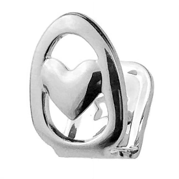 Open Face Heart Teeth Grillz Cap Silver Tone One Single Tooth
