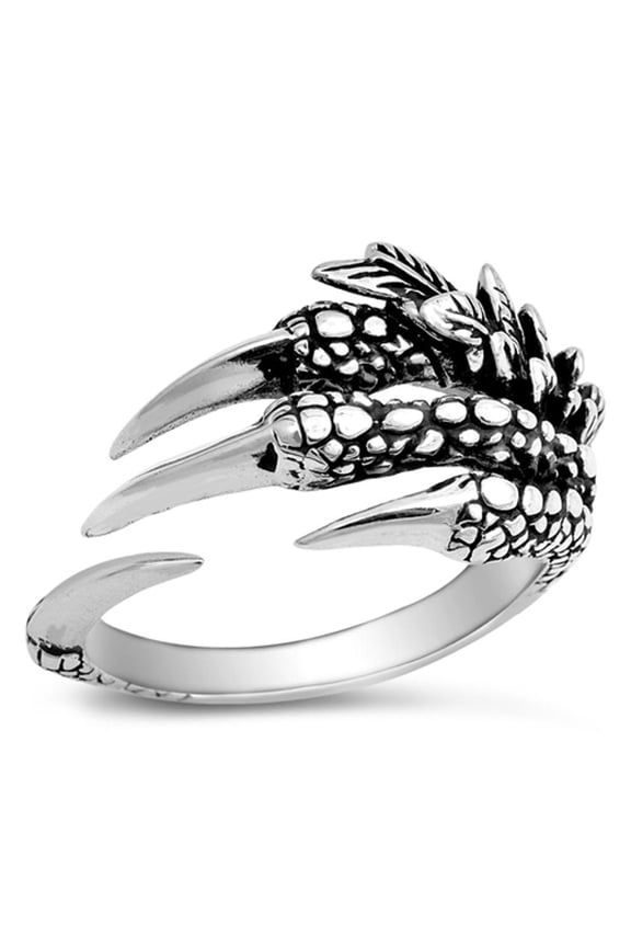 Open Fang Pincer Talon Biker Ring .925 Sterling Silver Band Jewelry Female Male Unisex Size 6
