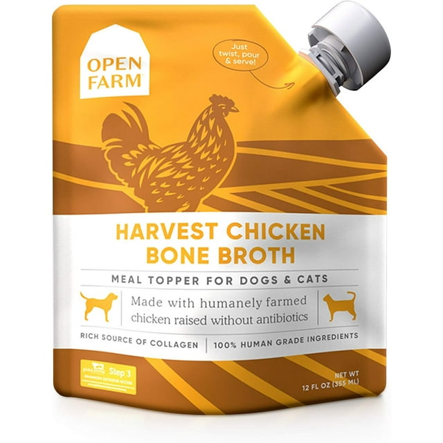 Open Farm Bone Broth Harvest Chicken, Food Topper for Both Dogs and
