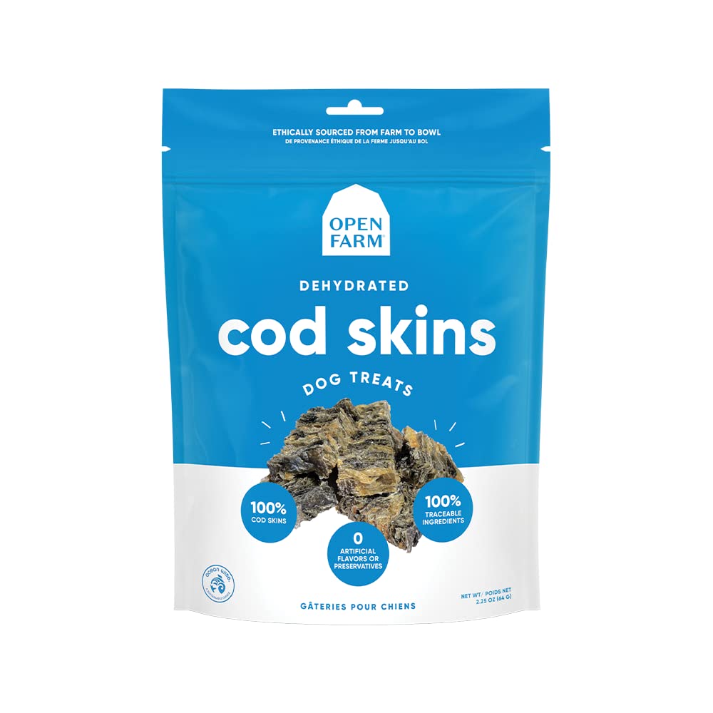 Open Farm Dehydrated Cod YPF5 Skin GrainFree Dog Treats, One
