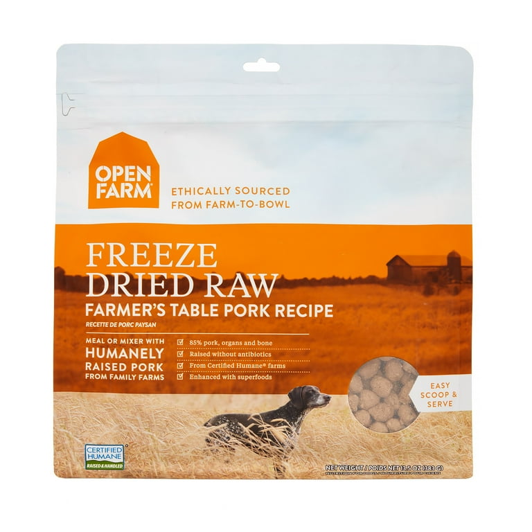 Open Farm Farmer s Table Pork Freeze Dried Dog Food 13.5 Oz