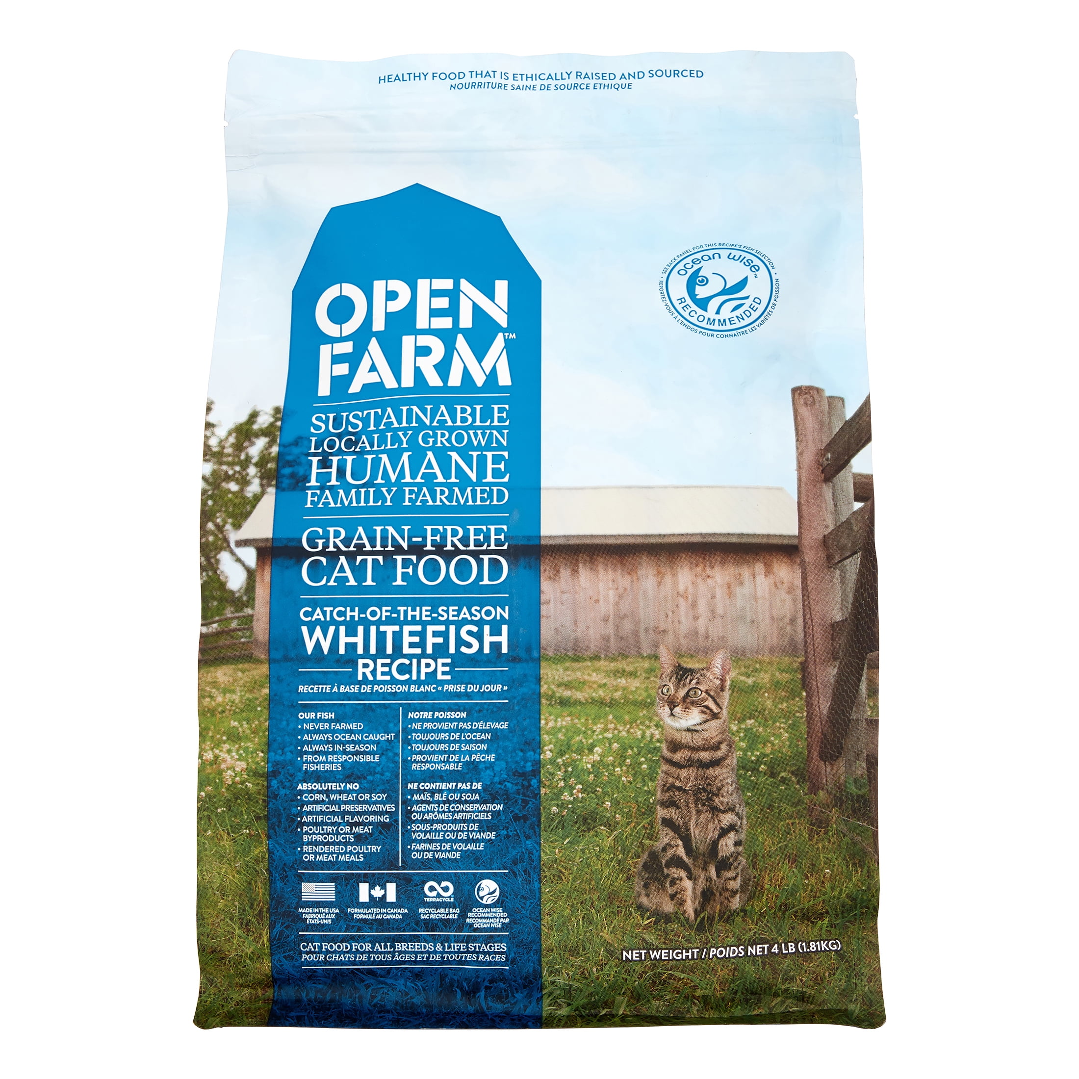 Open Farm Grain Free Whitefish Recipe Dry Cat Food 4 lb. Bag