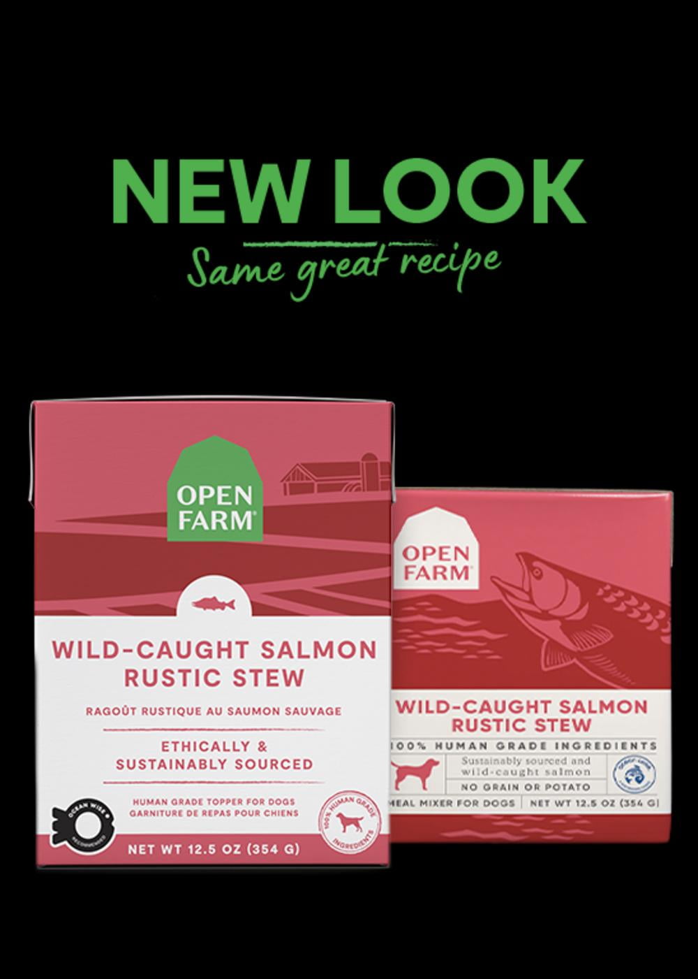 Open Farm Open Farm Grain Free Wild Caught Salmon Recipe Rustic Stew Wet Dog Food 12.5 oz case of 12 Walmart Business Supplies