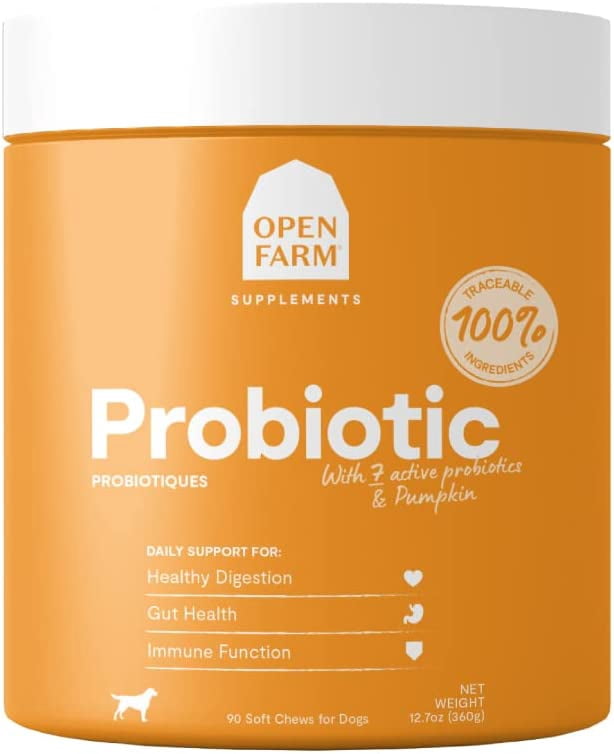 Open Farm Probiotic Chews, Dog Supplement, Dog Vitamins, Supports ... - Probiotic Dog Food No Grains With B Complex Vitamins