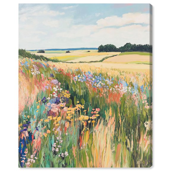 Open Field I Canvas Landscape Paintings by Art Remedy, Gallery Wrapped, 30 x 36