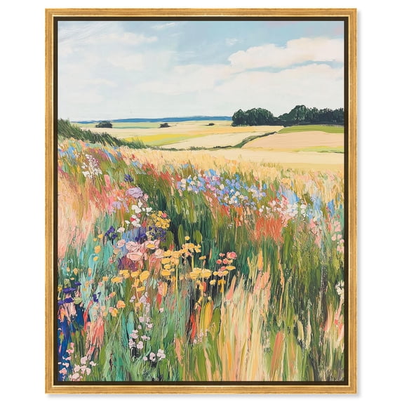 Open Field I Canvas Landscape Paintings by Art Remedy, Gold Frame, 36 x 45