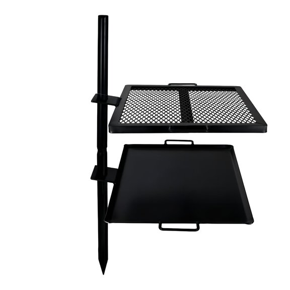 Open Fire Cooking Grill Portable Campfire Grill For Open Flame Cooking Firepits Outdoor Fire Rings And Camping Heavy Duty Easy Setup Adjustable Height Grill And Skillet Combo