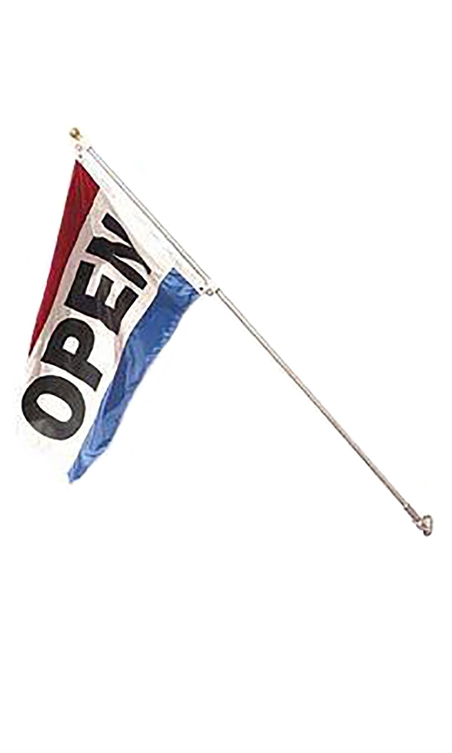 SSWBasics Open Flag Kit - Contains 3' x 5' Open Flag  Two-Piece Aluminum Pole  and Adjustable Wall Mount