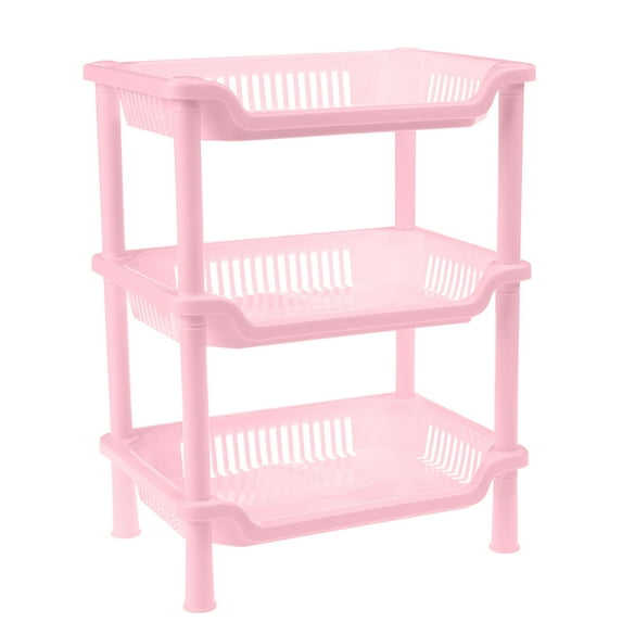 Open Floor Storage Rack, Rectangular Three-layer, Modern Minimalist, Maximize Space Efficiency, Bathroom, Kitchen, Laundry Room, Small Home, Large Apartment, Durable Plastic Construction,