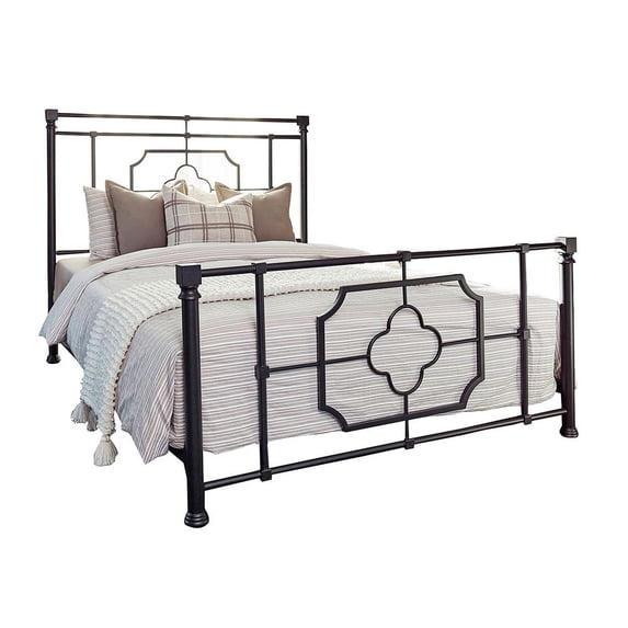 Open Frame Metal Tubular Queen Bed Black - Saltoro Sherpi