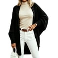 thumbnail image 1 of Open Front Batwing Sleeve Long Cardigan Loose Sweaters, 1 of 5