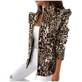 thumbnail image 1 of Open Front Blazer Formal Print Coat Cardigan Work Office Suit Jacket Regular Lightweight 3/4 Sleeve Blazers for Women, 1 of 7