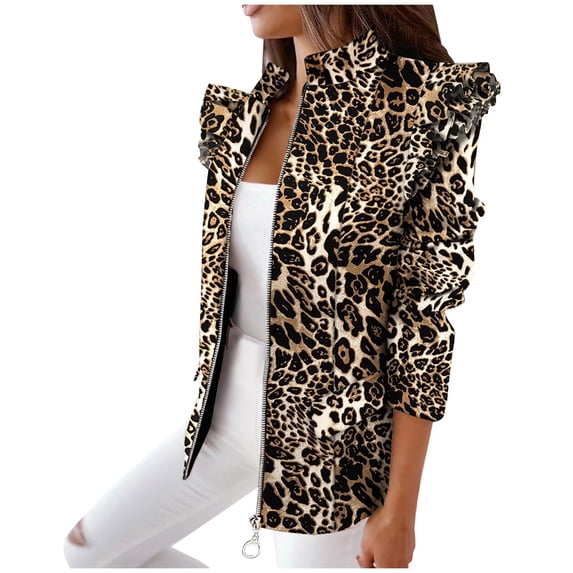 Open Front Blazer Formal Print Coat Cardigan Work Office Suit Jacket Regular Lightweight 3/4 Sleeve Blazers for Women