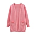 thumbnail image 1 of Open Front Cardigan Outerwear for Children Solid Color Soft Long Cardigan With Pocket Girls' Fall and Winter Loose Knitted Cardigan Long Sweater Breathable Lightweight Jacket 3-11 Years, 1 of 9
