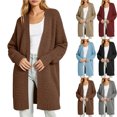 thumbnail image 1 of Open Front Cardigan Sweaters for Women Plus Size Loose Knit Sweater Jacket Long Sleeved Top, 1 of 7