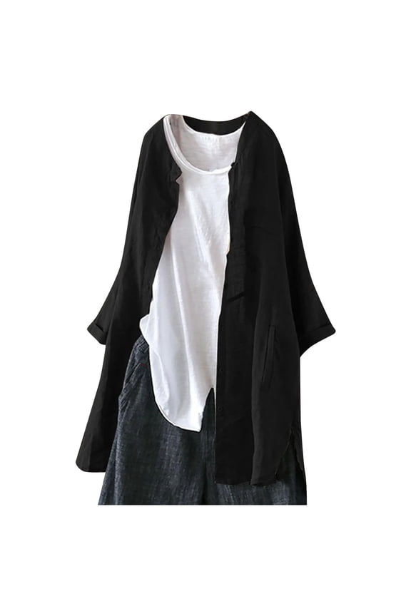 Open Front Coat Longline Three Quarter Sleeve Draped Cardigan Layer with Relaxed Flow for Travel And Everyday Styling Cardigan for Women