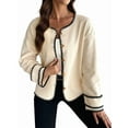 thumbnail image 1 of Open Front Cropped Cardigan Sweaters for Women Fall Dressy Casual Long Sleeve Button Down Knit Jacket Outwear  XL, 1 of 8