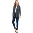 thumbnail image 1 of Open Front Draped Long Sleeve Cardigan, 1 of 9