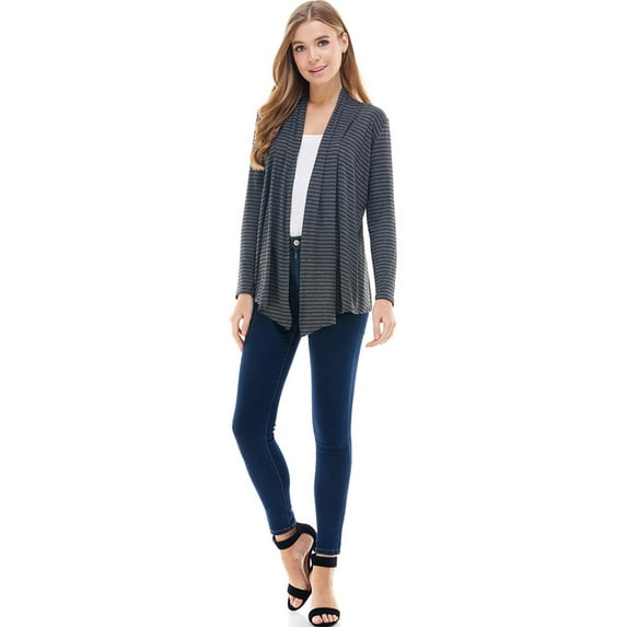 Open Front Draped Long Sleeve Cardigan