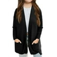 thumbnail image 1 of Open Front Girls Solid Color Casual Cardigans Kids Children Loose Knit Sweater, 1 of 4