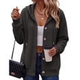thumbnail image 1 of Open Front Hoodie For Women Hooded Sweatshirt Button Hoodies With Pockets Comfy Fleece Jackets 2026 Fashion, 1 of 5