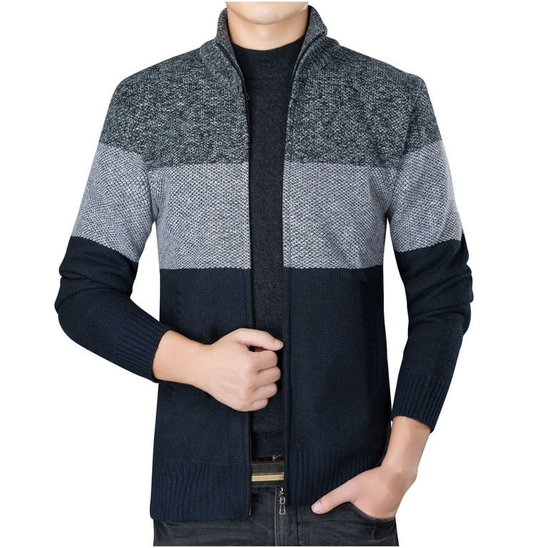 Plain lapel patchwork winter loose sweater new arrivals