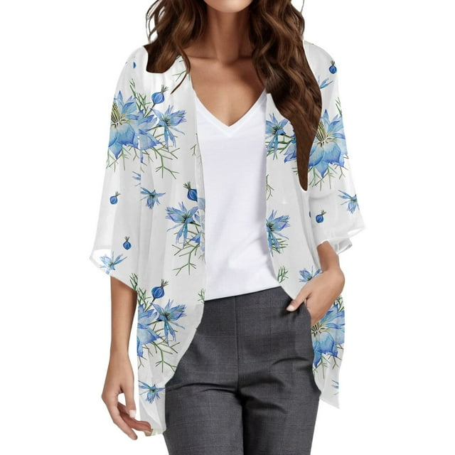 Open Front Lightweight Cardigans Women'S Kimono Cardigan Summer Flowy ...