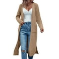 thumbnail image 1 of Open Front Long Cardigan Sweaters for Women Ribbed Knit Oversized Fall Casual Coat with Pockets, 1 of 6