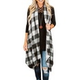 thumbnail image 1 of Open Front Plaid Print Women Long Cardigan, 1 of 1
