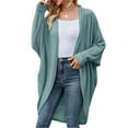 thumbnail image 1 of Open Front Women Casual Loose Knit Cardigan Bat Sleeve Waffle Jacket With Pocket, 1 of 4