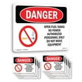 thumbnail image 1 of Open Fuel Tanks No Power OSHA Danger Rigid Plastic Sign 18 Inch x 12 Inch - 10 Pack, 1 of 8