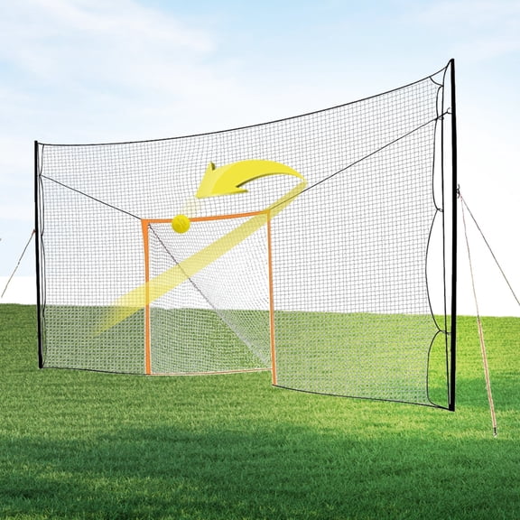 Open Goaaal 2-in-1 Lacrosse Goal with Backstop – Rebounder and Practice Net