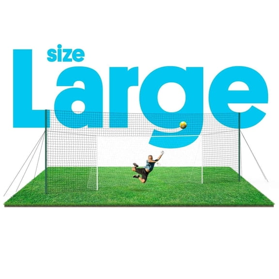 Open Goaaal Soccer Goal 3-in-1 Trainer, Large 16x7 ft Goal with 29x10 ft Backstop, Steel Frame