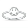 thumbnail image 1 of Open Happy Face Ring .925 Sterling Silver Band Jewelry Female Male Unisex Size 9, 1 of 4