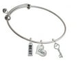 thumbnail image 1 of Open Heart Key Coach Heart Expandable Bangle Bracelet, 1 of 1