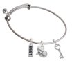 thumbnail image 1 of Open Heart Key Grandmother Heart Expandable Bangle Bracelet, 1 of 1