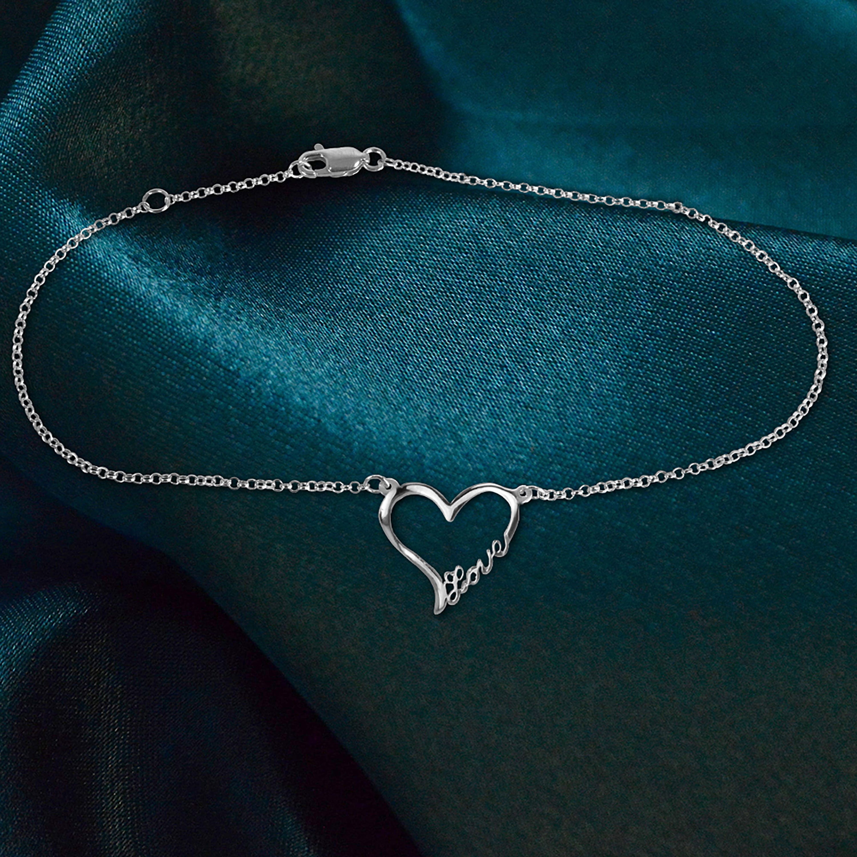 Open Heart "Love" Anklet