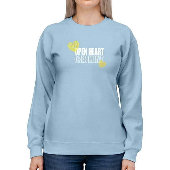 Open Heart Mind Zebra Heart Sweatshirt Women -Image by Shutterstock, Female Large